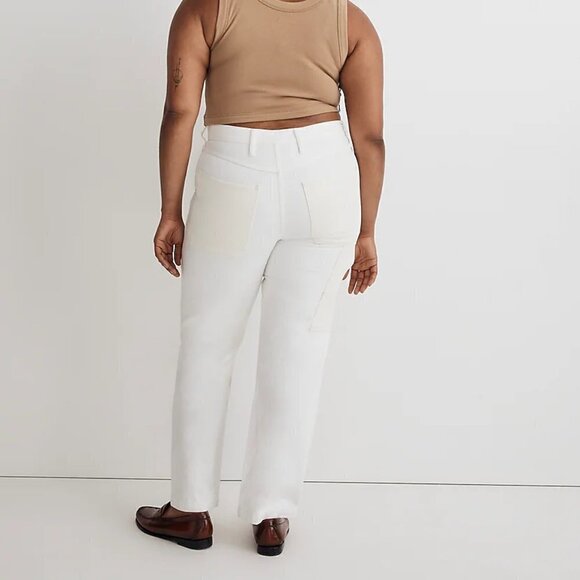 Madewell The '90s Straight Jeans Two-Tone Workwear Edition White Size 33 NWT - Picture 2 of 11